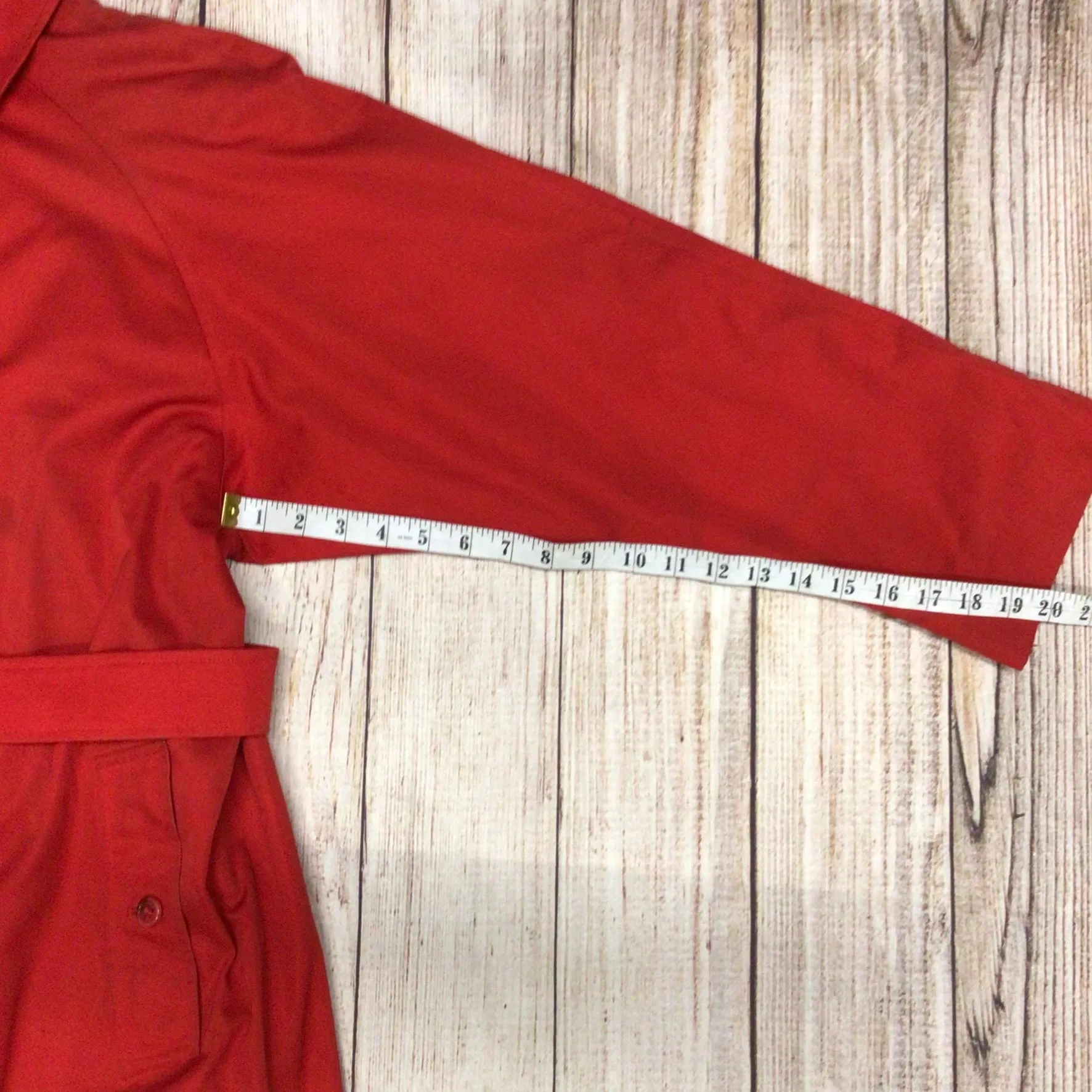 Burberrys Red Trench Coat w/Removable Wool Lining Size 12 Regular