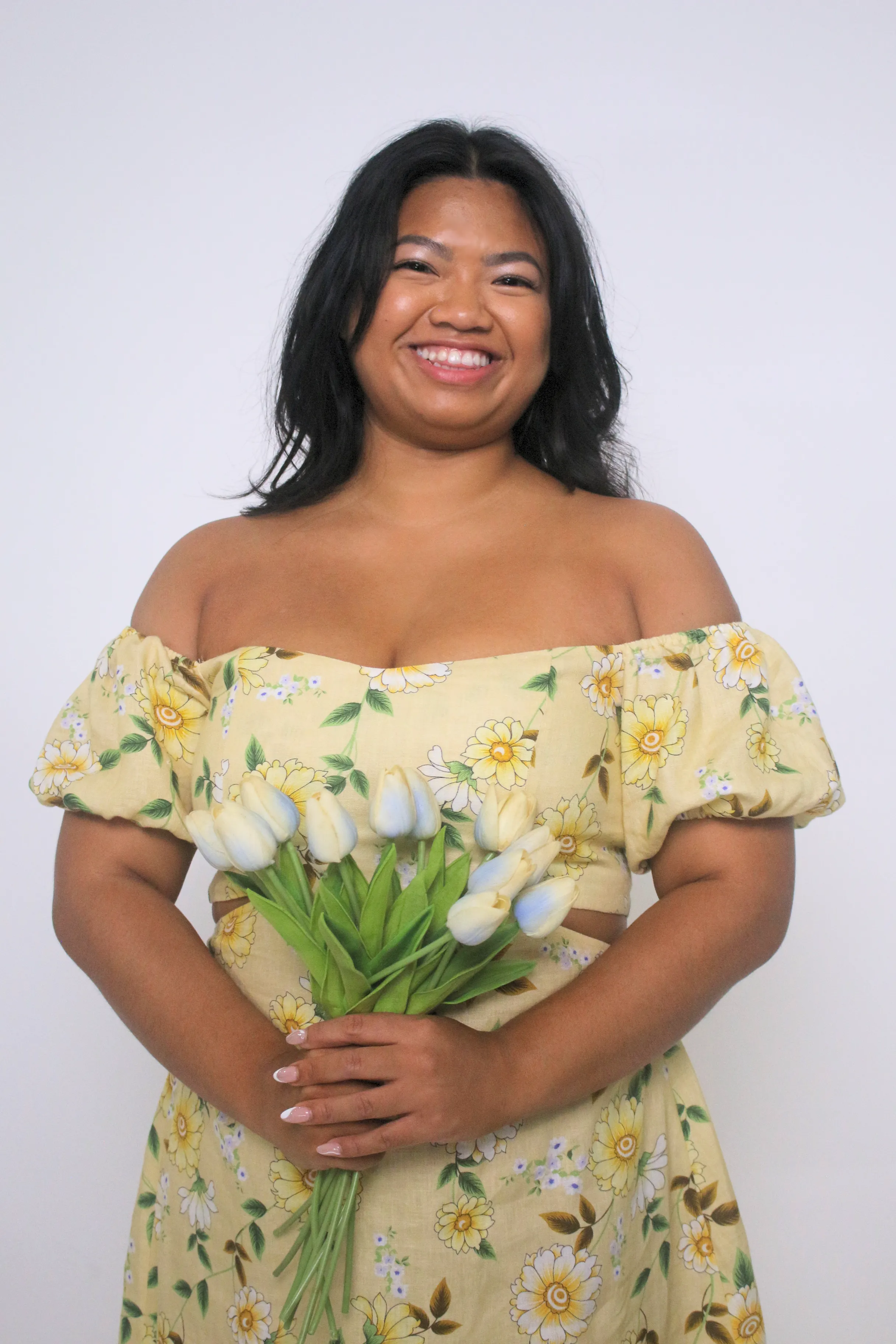June 100% Floral Mini Dress with Cutouts
